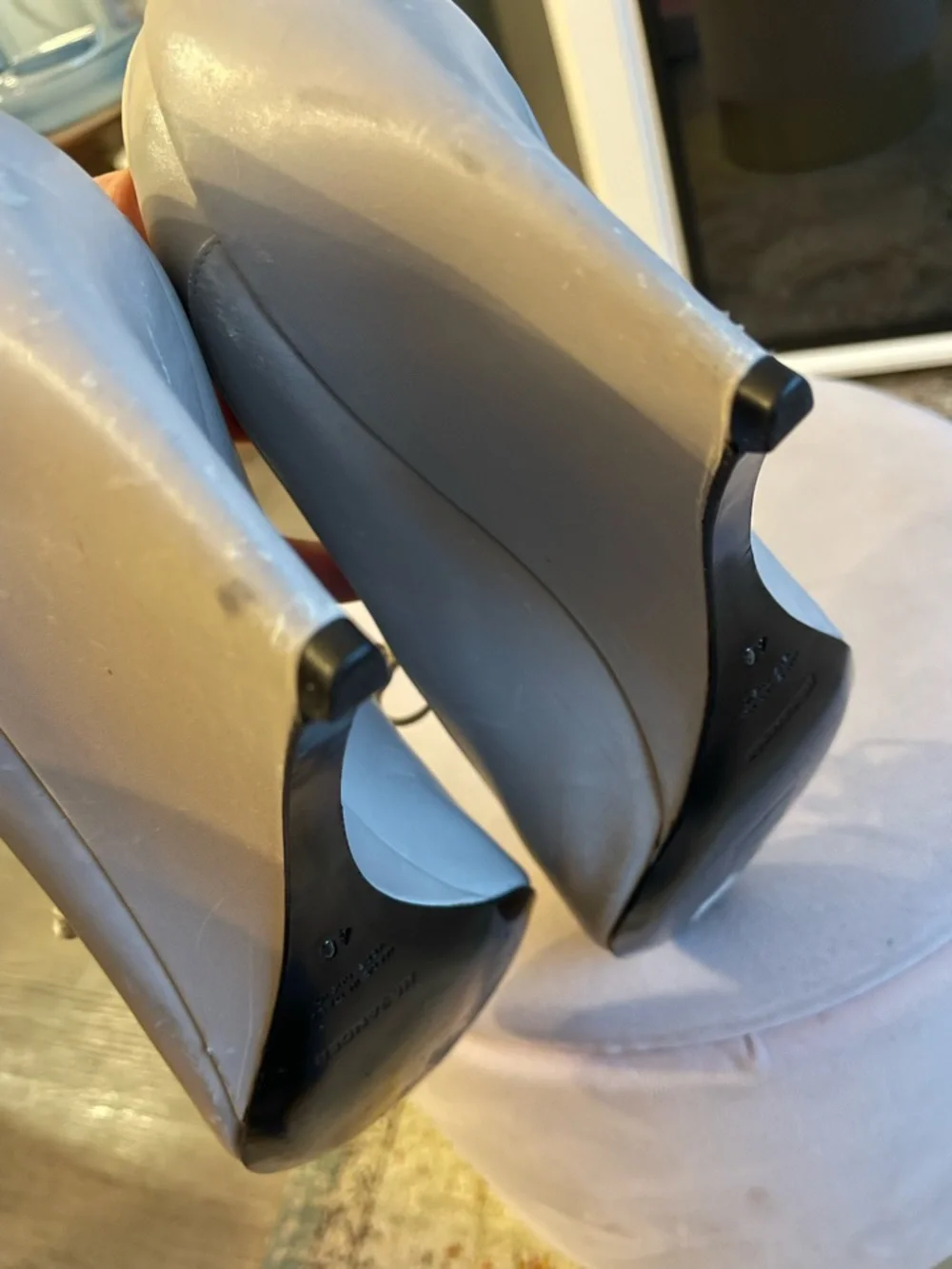 Jil Sander Neutral Beige (Sand) Leather Oxford Wedge Lace-Up Pumps - Picture 9 of 12